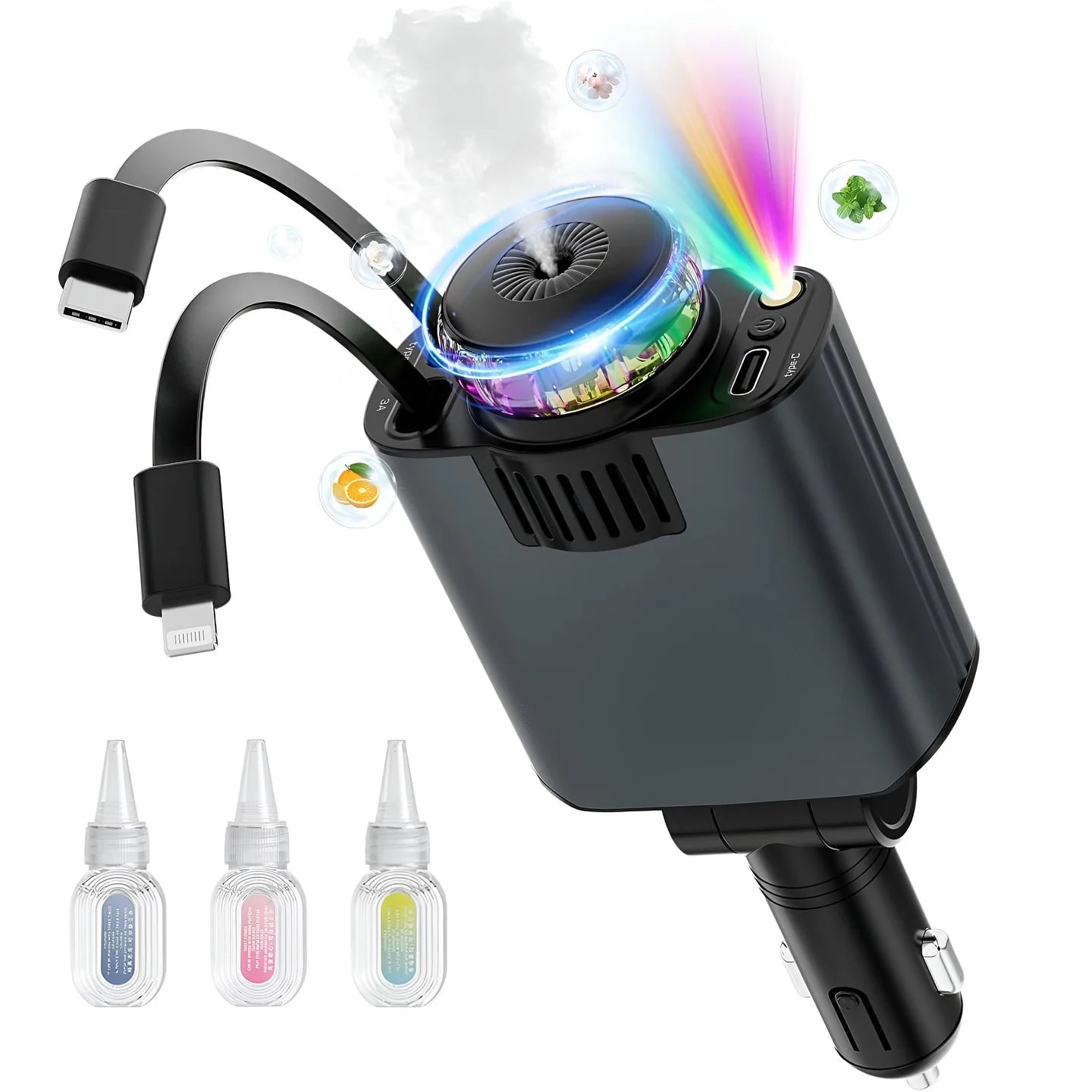 5-in-1 Car Charger and Star Light with Air Freshener